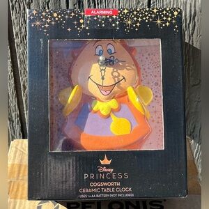 Disney Princess Cogsworth Orange and Yellow Clock